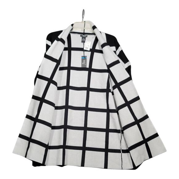 J'envie/Eli NY Reversible Window Pane Black White Cardigan Women's Size XL NWT‎ - Picture 4 of 9